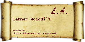 Lakner Acicét névjegykártya